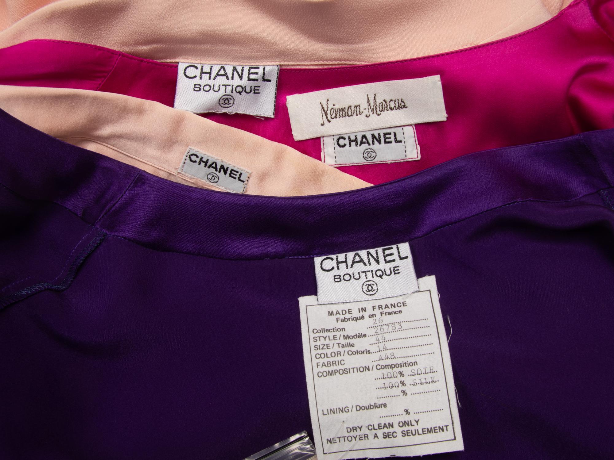 Four Chanel Silk Blouses