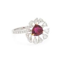 BURMESE RUBY AND DIAMOND RING