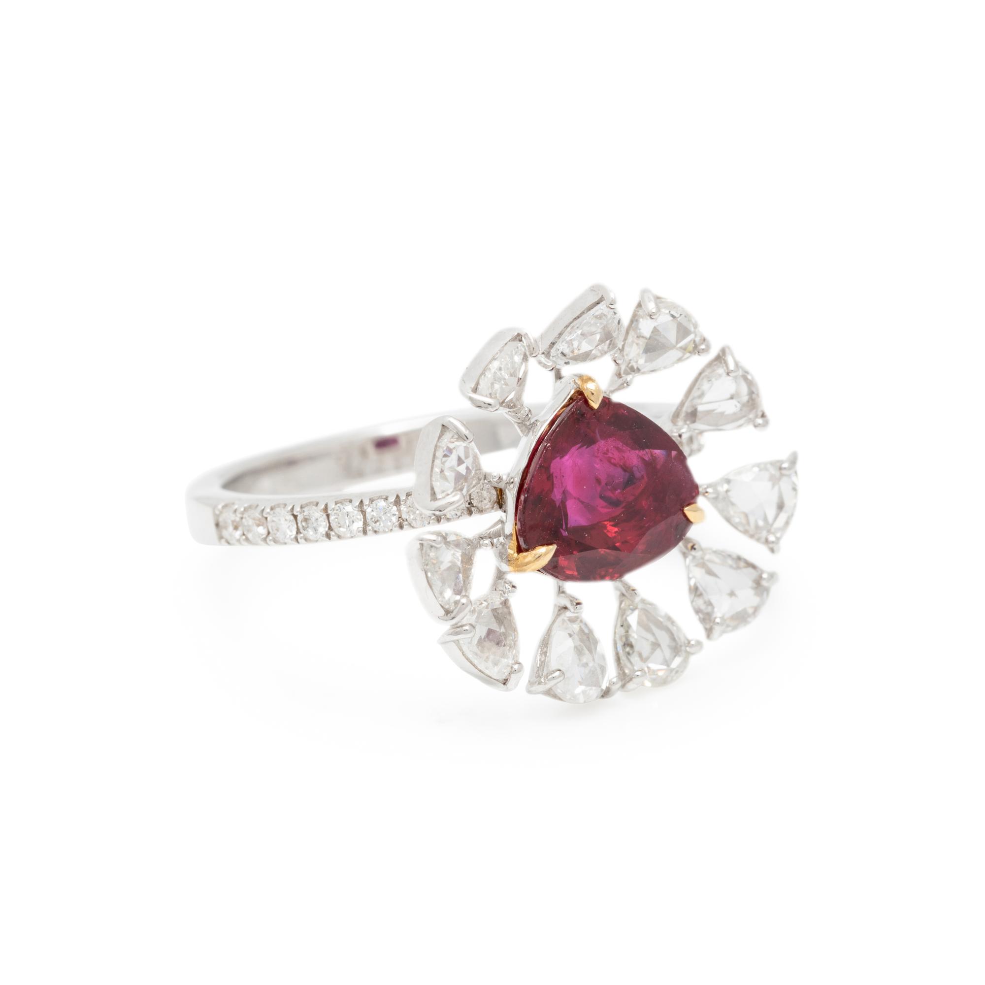 BURMESE RUBY AND DIAMOND RING