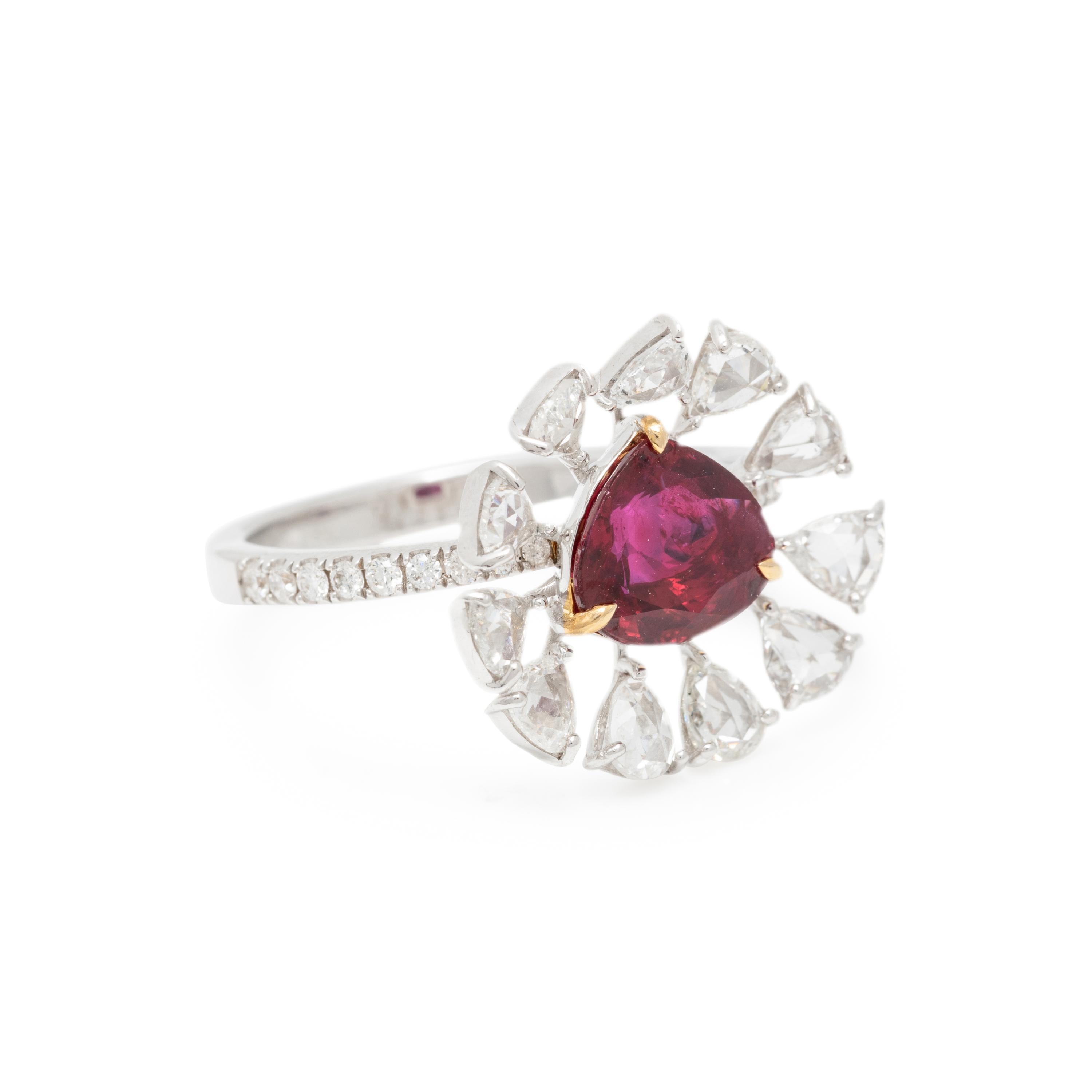BURMESE RUBY AND DIAMOND RING
