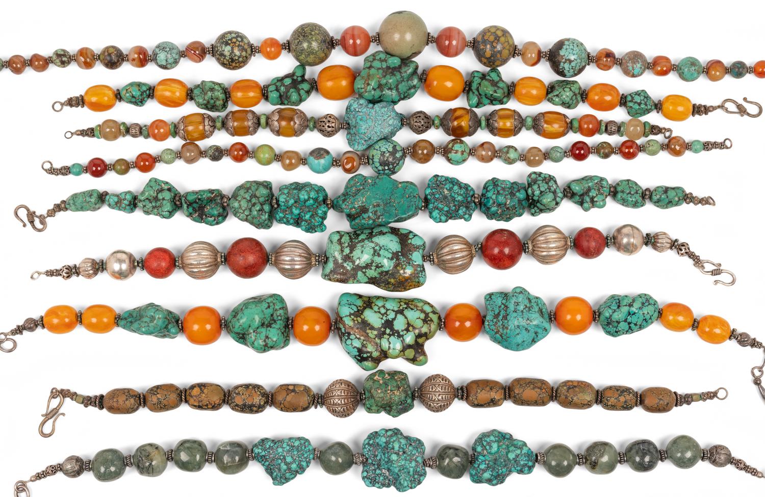 A Group of Thirteen Beaded Necklaces