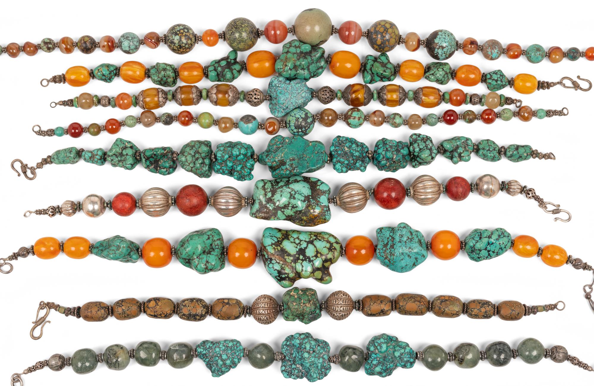 A Group of Thirteen Beaded Necklaces