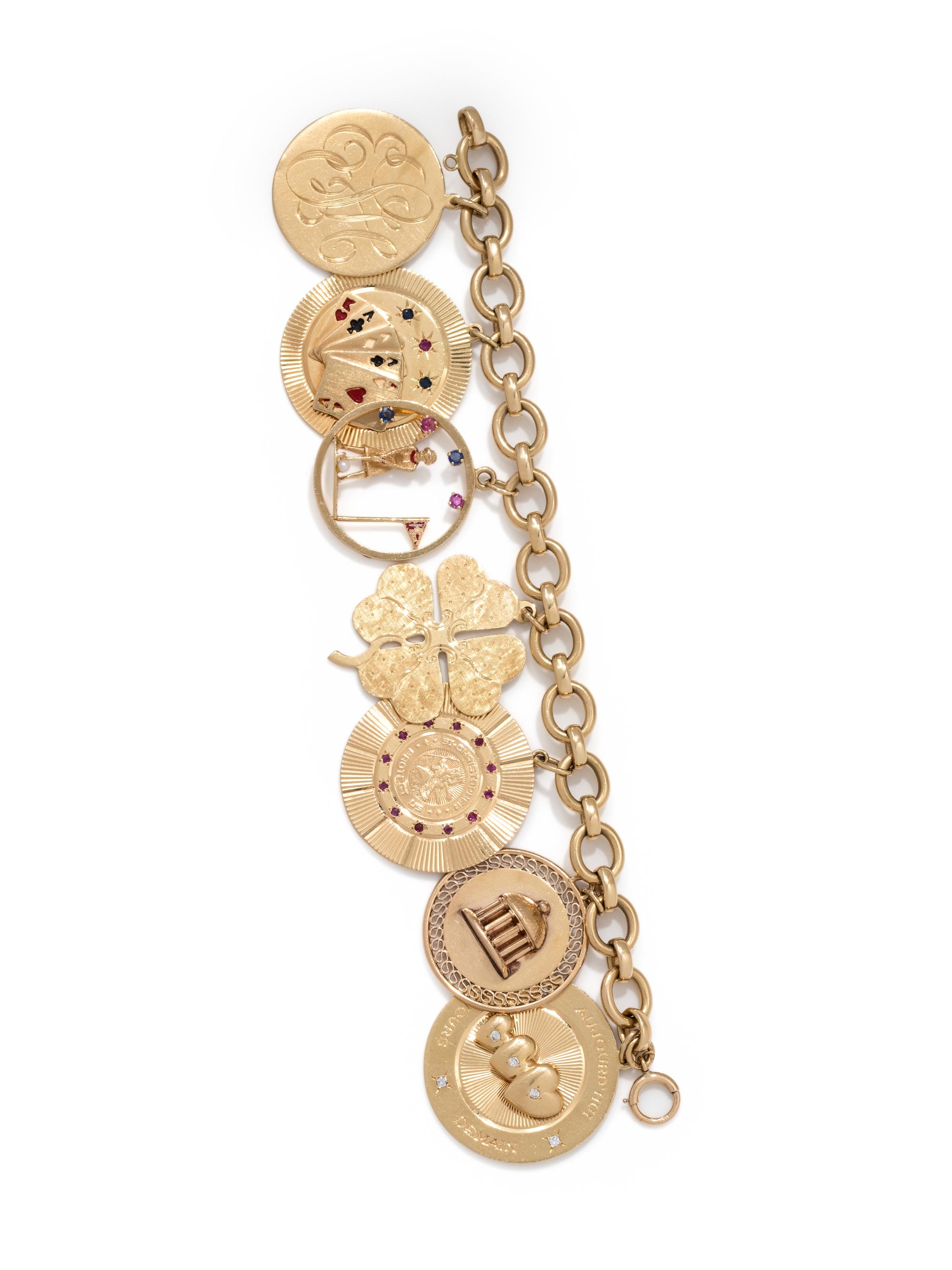 YELLOW GOLD CHARM BRACELET