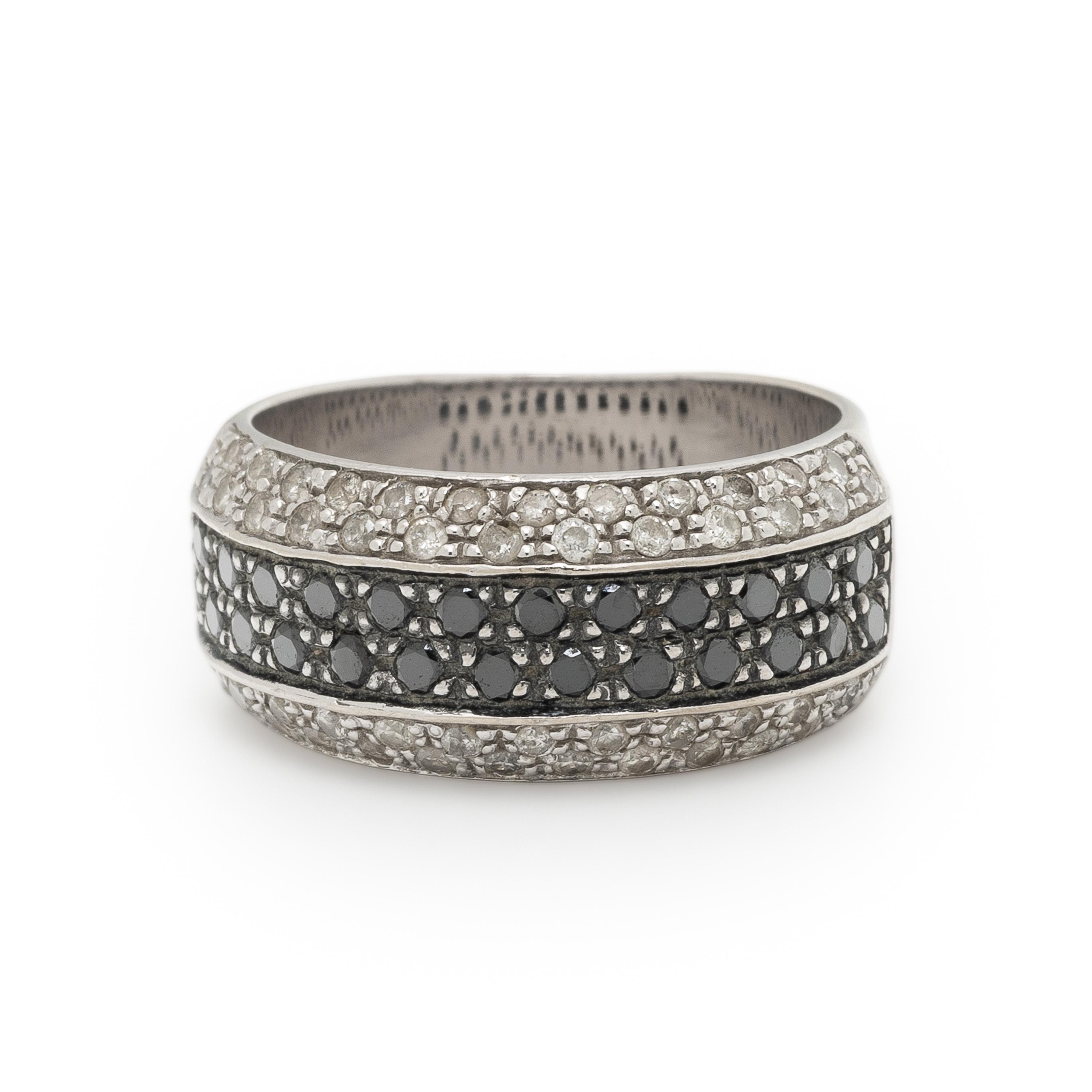 Black Diamond and Diamond Ring