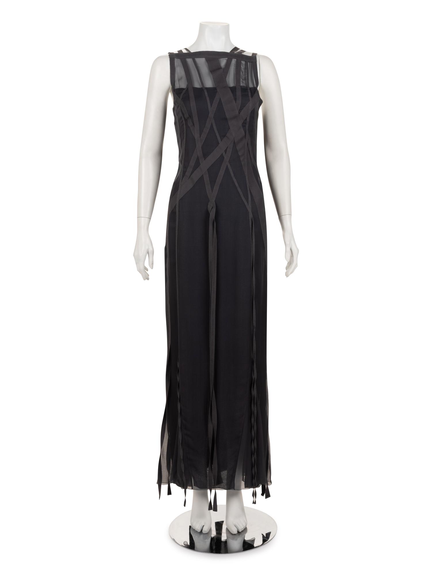 Chanel Silk Chiffon and Ribbon Evening Dress, Fall 2002
