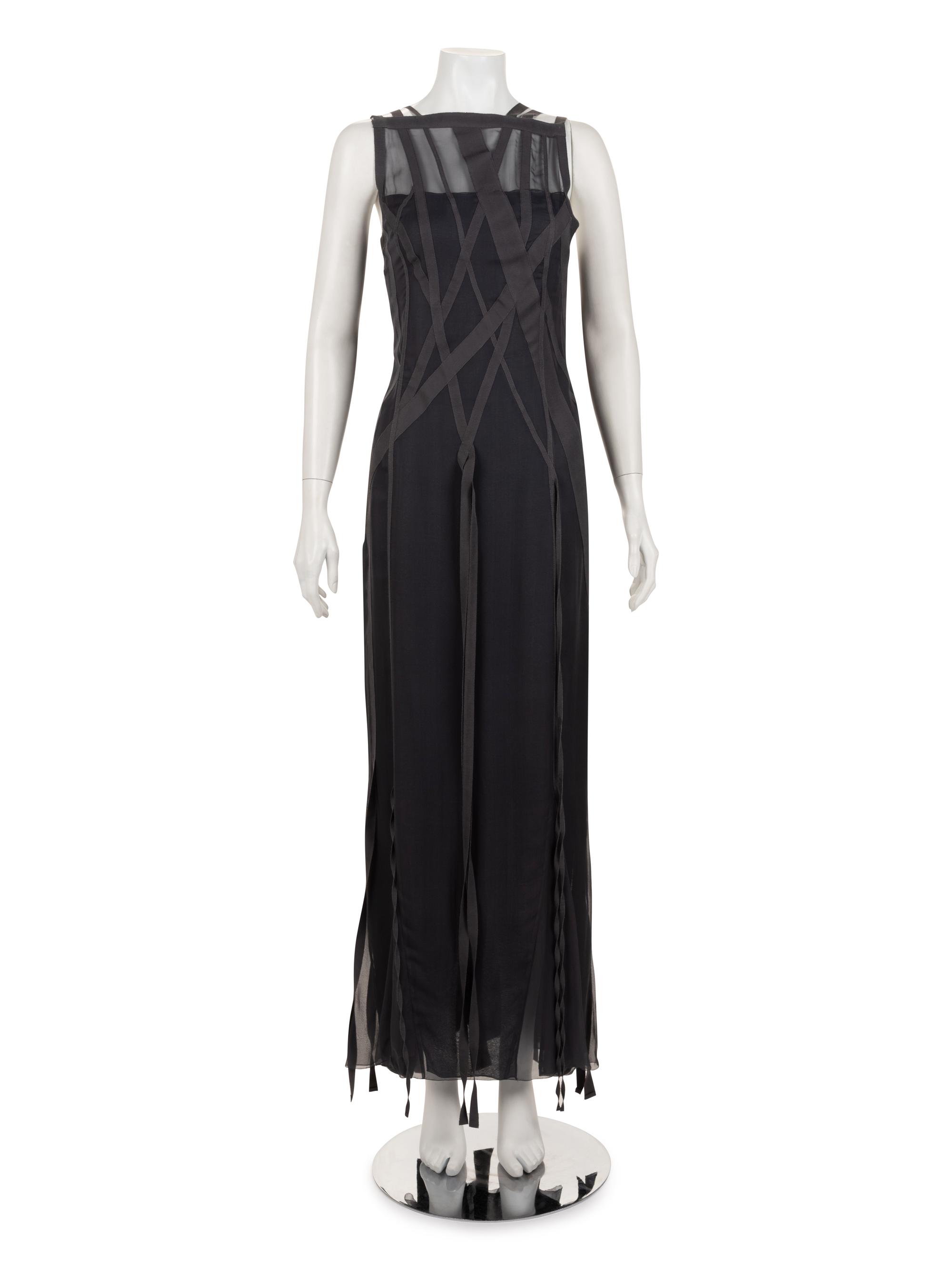 Chanel Silk Chiffon and Ribbon Evening Dress, Fall 2002