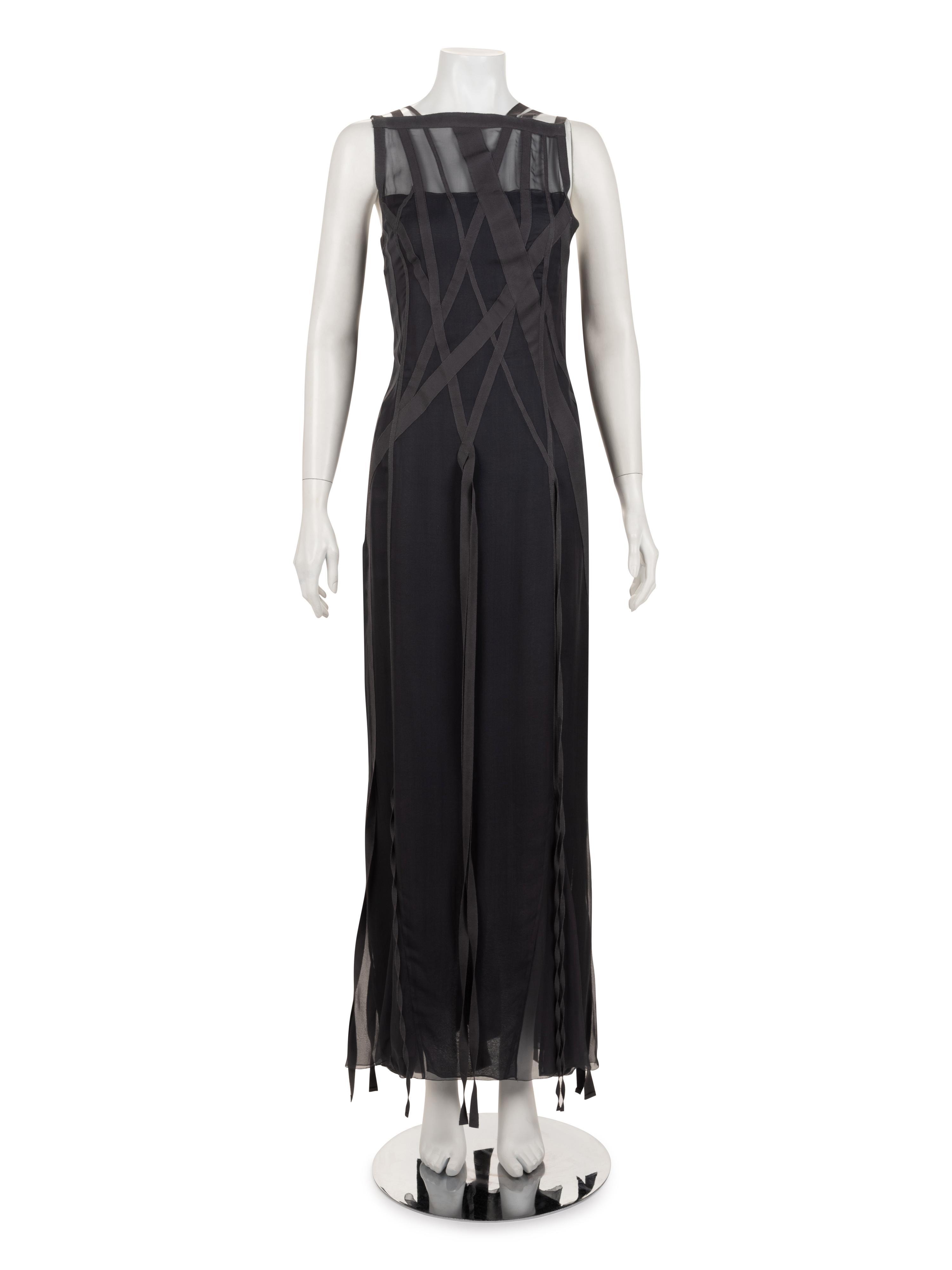Chanel Silk Chiffon and Ribbon Evening Dress, Fall 2002