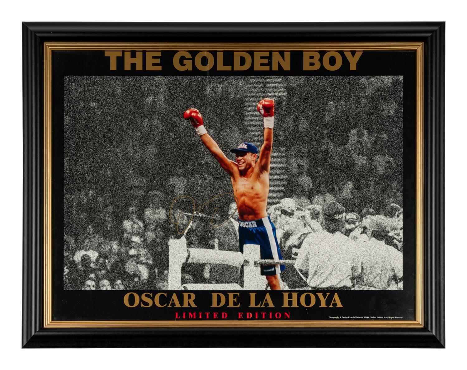 An Oscar de la Hoya Signed Autograph Display (de la Hoya Foundation Letter)