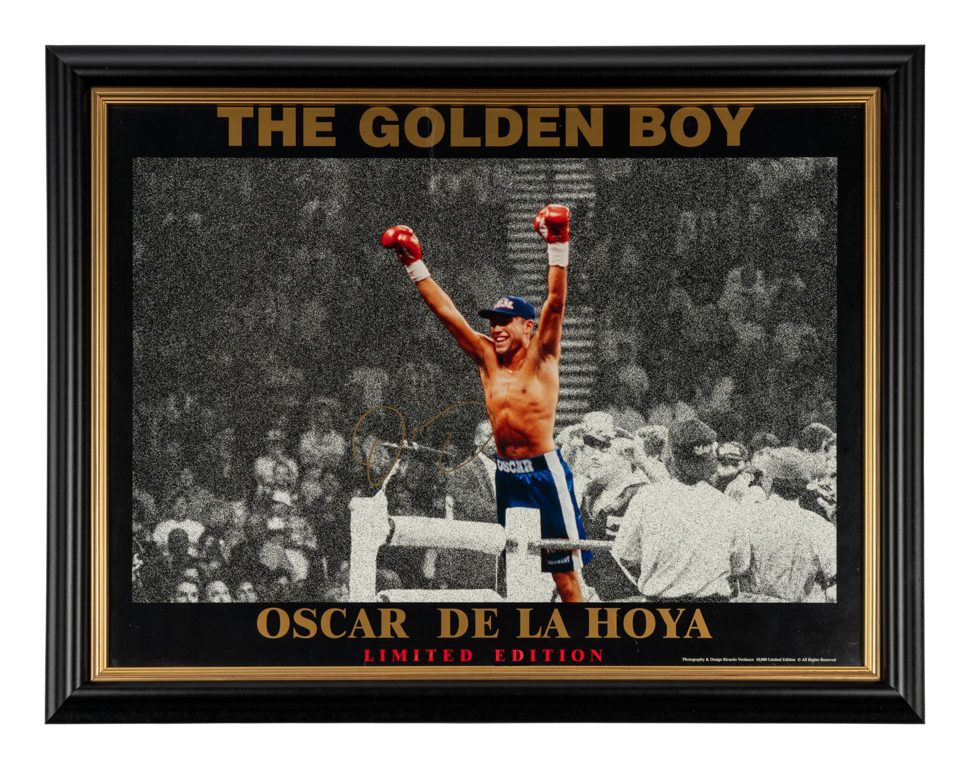 An Oscar de la Hoya Signed Autograph Display (de la Hoya Foundation Letter)