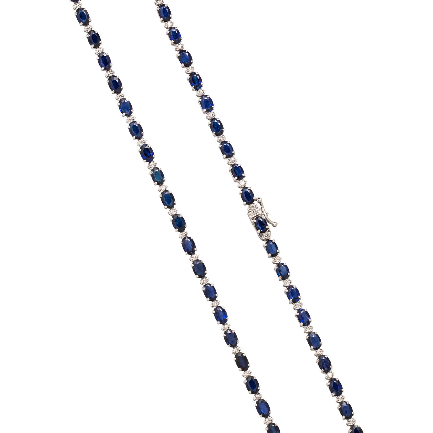SAPPHIRE AND DIAMOND NECKLACE