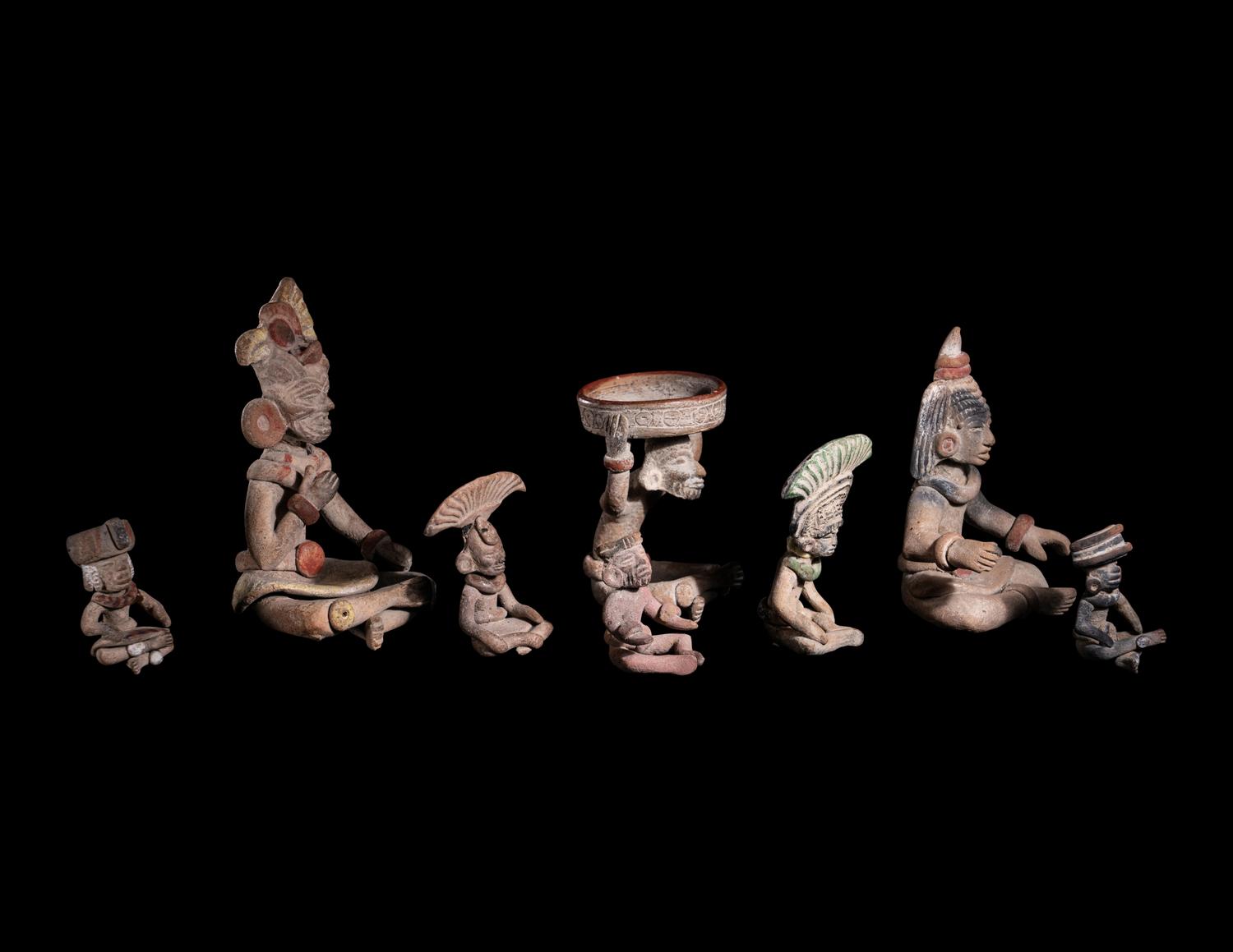 A Group of Eight Teotihuacan Style Figures