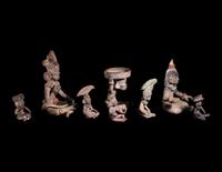 A Group of Eight Teotihuacan Style Figures