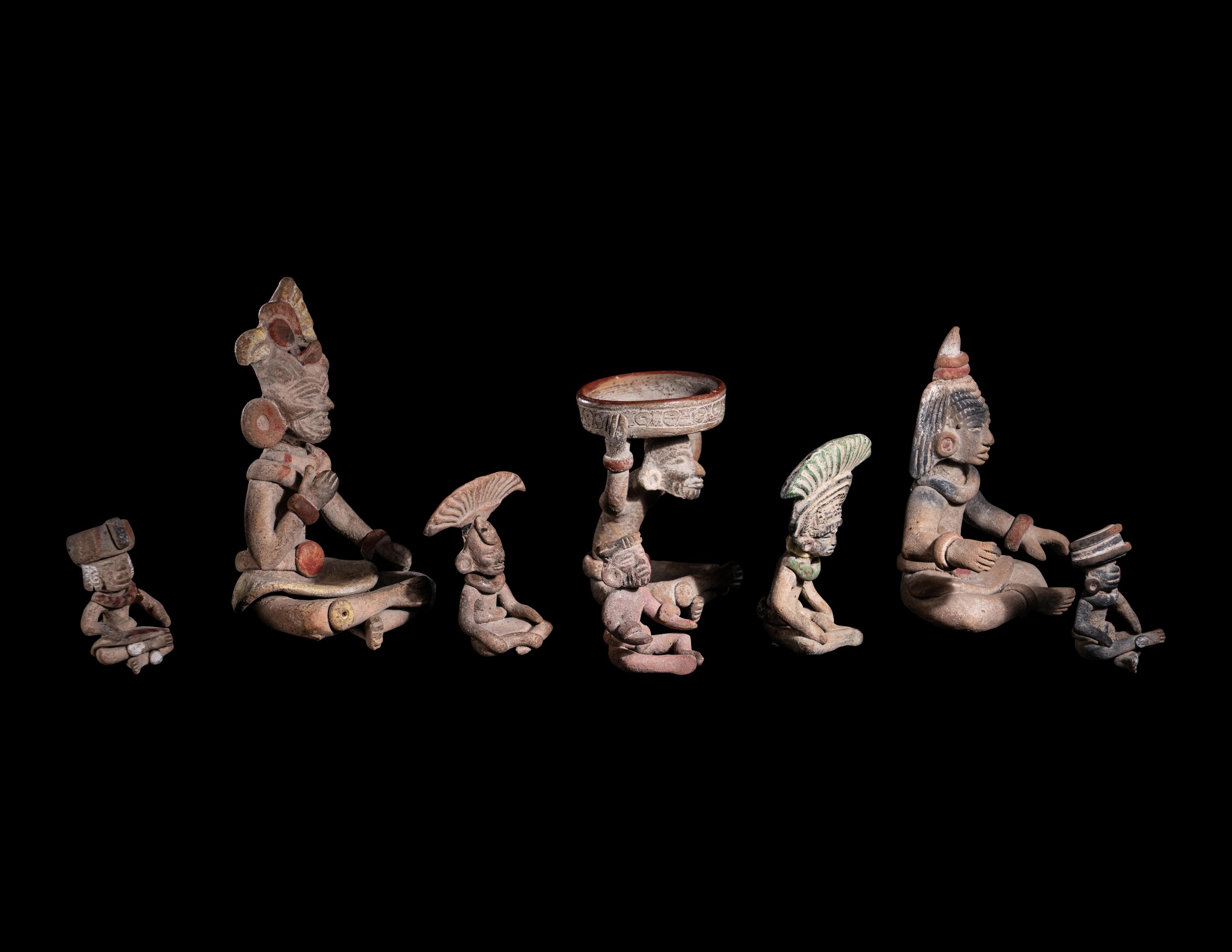 A Group of Eight Teotihuacan Style Figures
