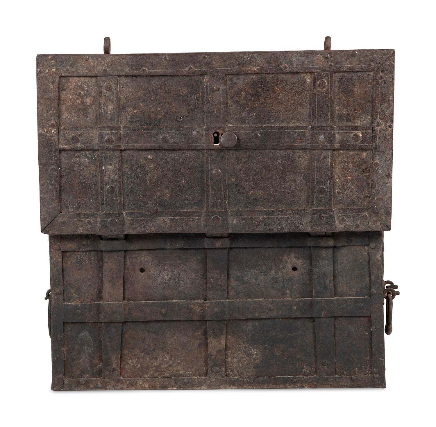 A German Wrought Iron Strong Box