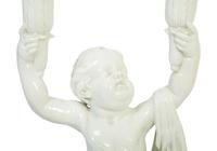 A Pair of Italian Creamware Figural Candelabra