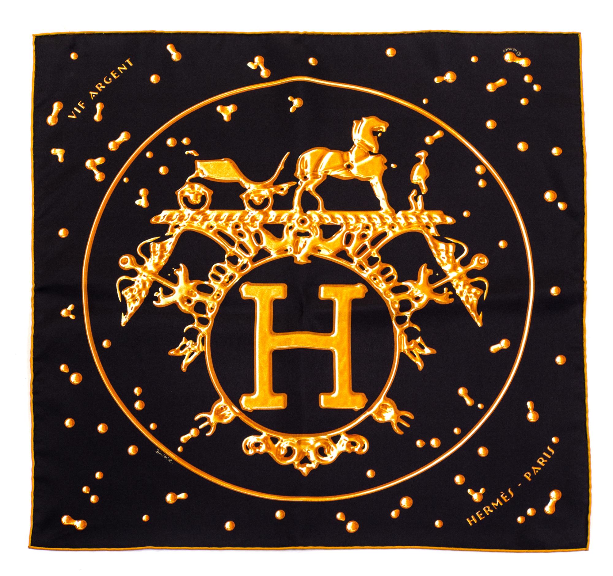A Group of Hermes Silk Pocket Squares, 16" x 16".