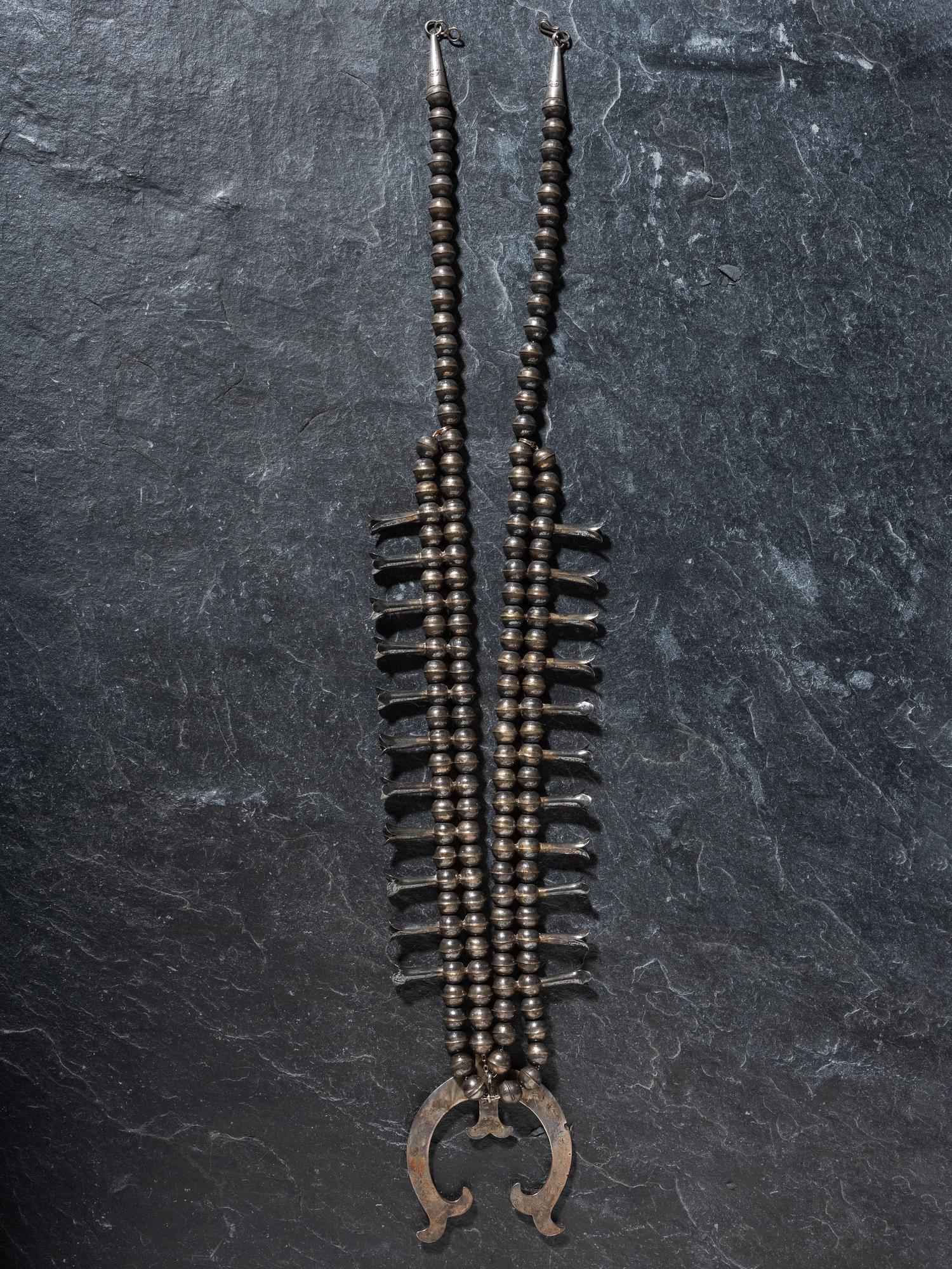Navajo Silver Squash Blossom Necklace
