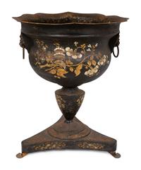 A French Tôle Peinte Jardinière on Stand