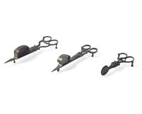 A Group of Three Wrought Iron or Steel Snuffers, French and English, 18th Century