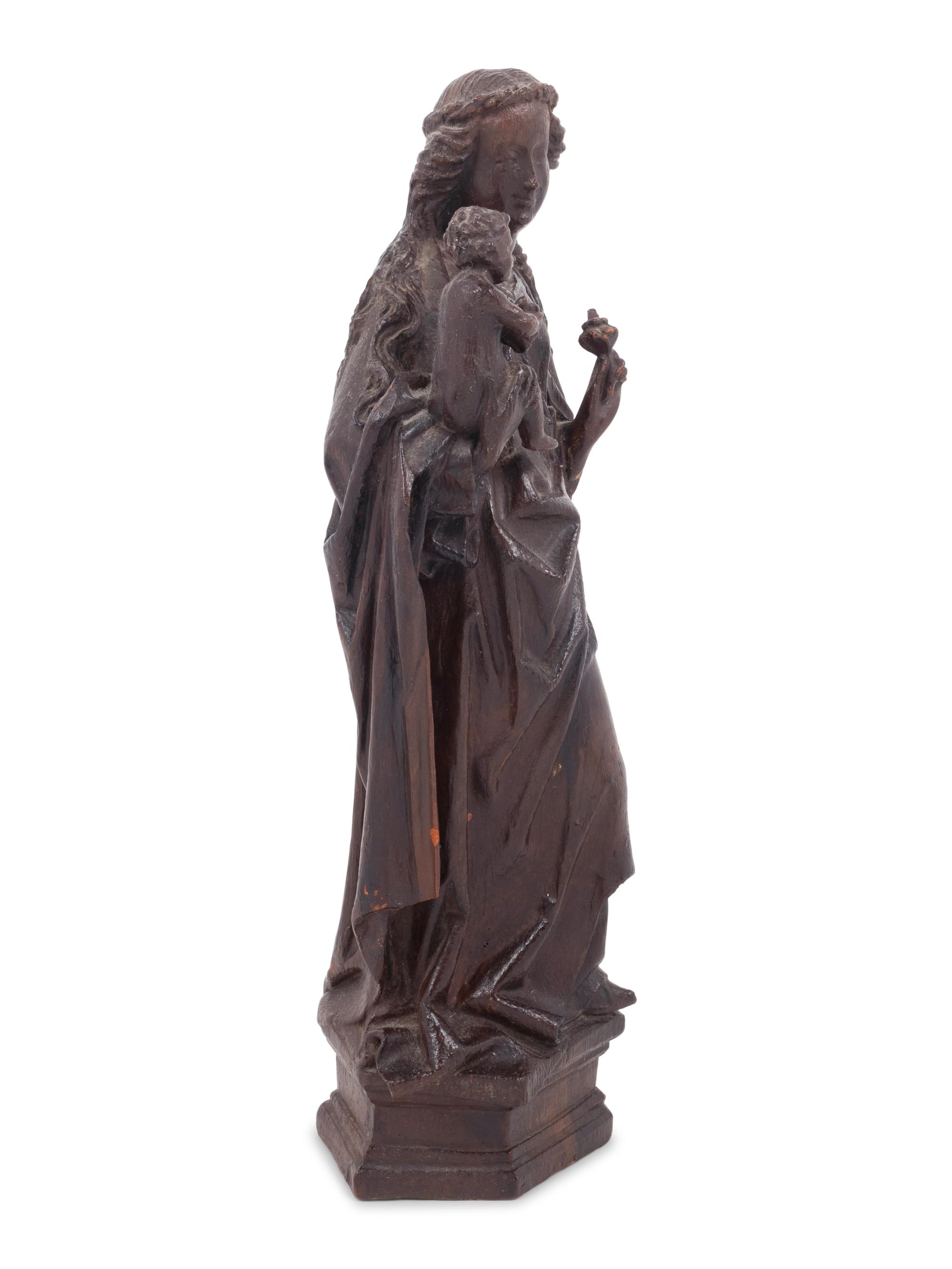 A German Baroque Style Composition Figure of the Madonna and Child