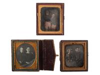 [EARLY PHOTOGRAPHY]. A group of 10 daguerreotypes of pairs of children and young adults, including: