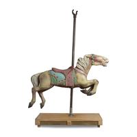 A Carved and Polychrome Painted Jumper Carousel Horse