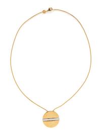 MOVADO, BICOLOR GOLD AND DIAMOND PENDANT NECKLACE