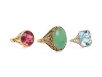 COLLECTION OF GEMSTONE RINGS
