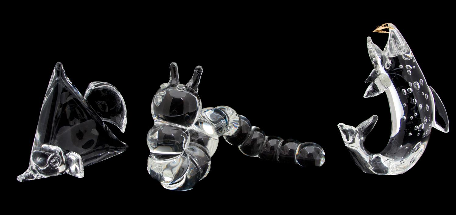 Three Crystal Animal Figures Height of tallest 9 7/8 inches. — 20TH CENTURY