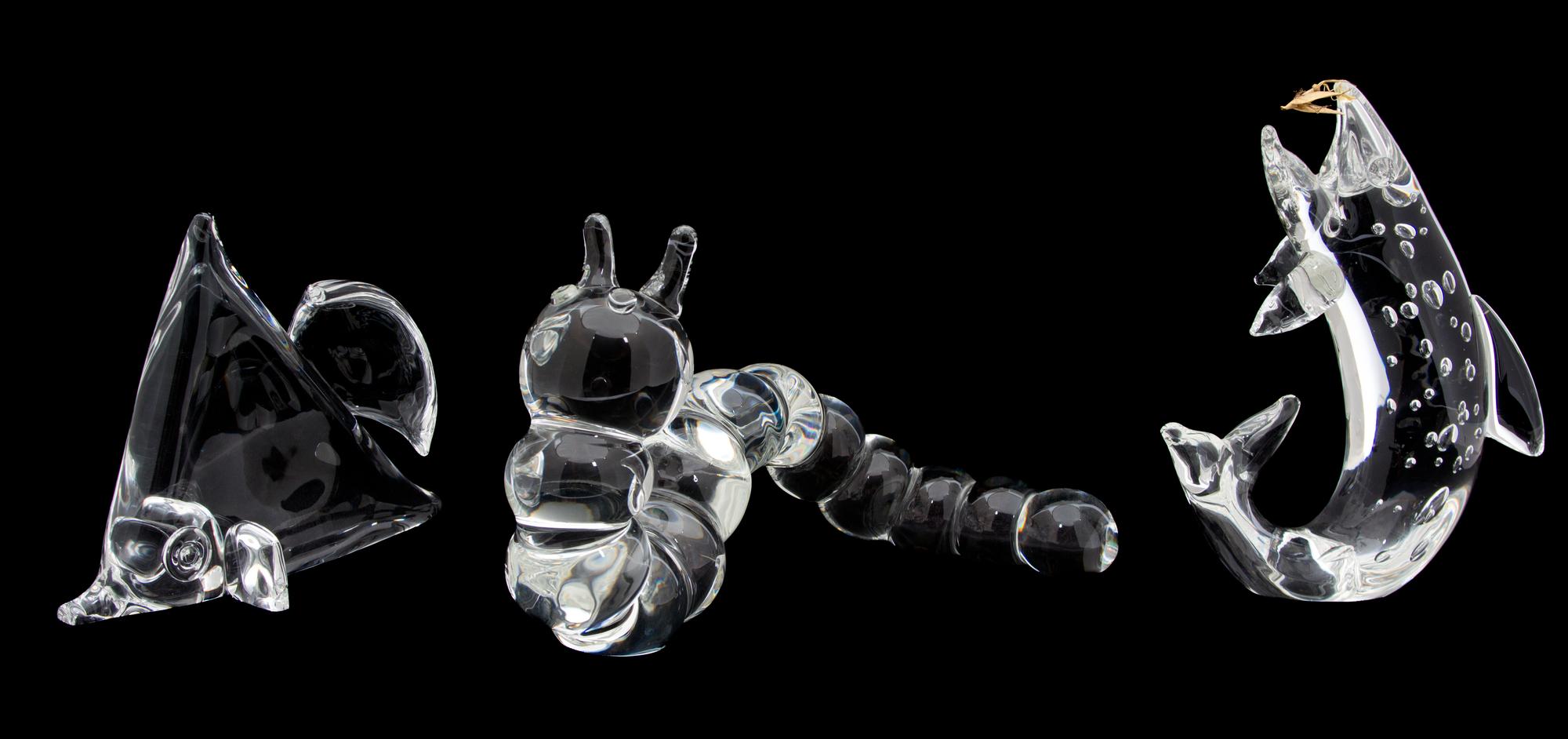 Three Crystal Animal Figures Height of tallest 9 7/8 inches. — 20TH CENTURY