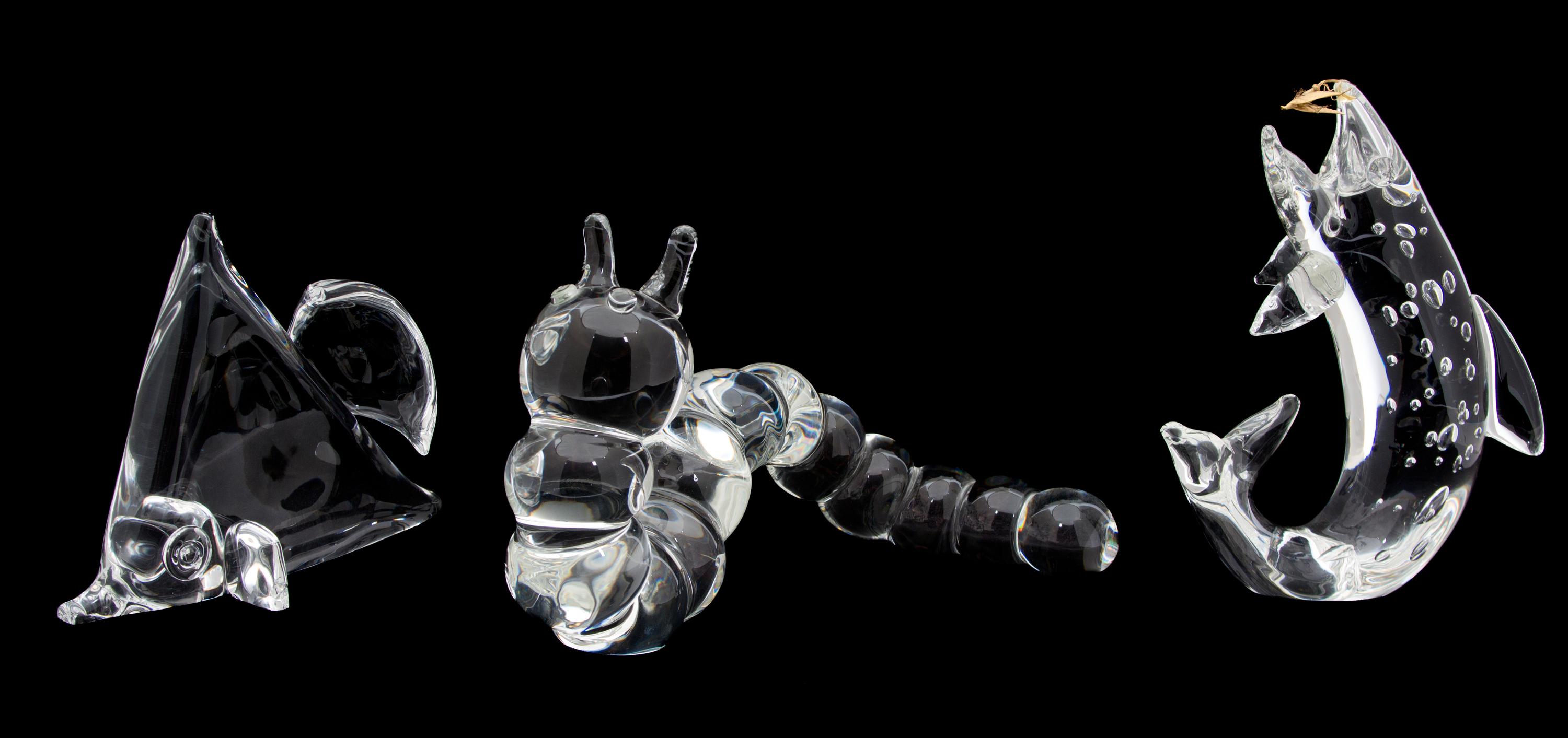 Three Crystal Animal Figures Height of tallest 9 7/8 inches. — 20TH CENTURY