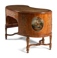 An Edwardian Painted Satinwood Desk