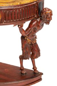 An Italian Painted Console Table with Satyr Supports