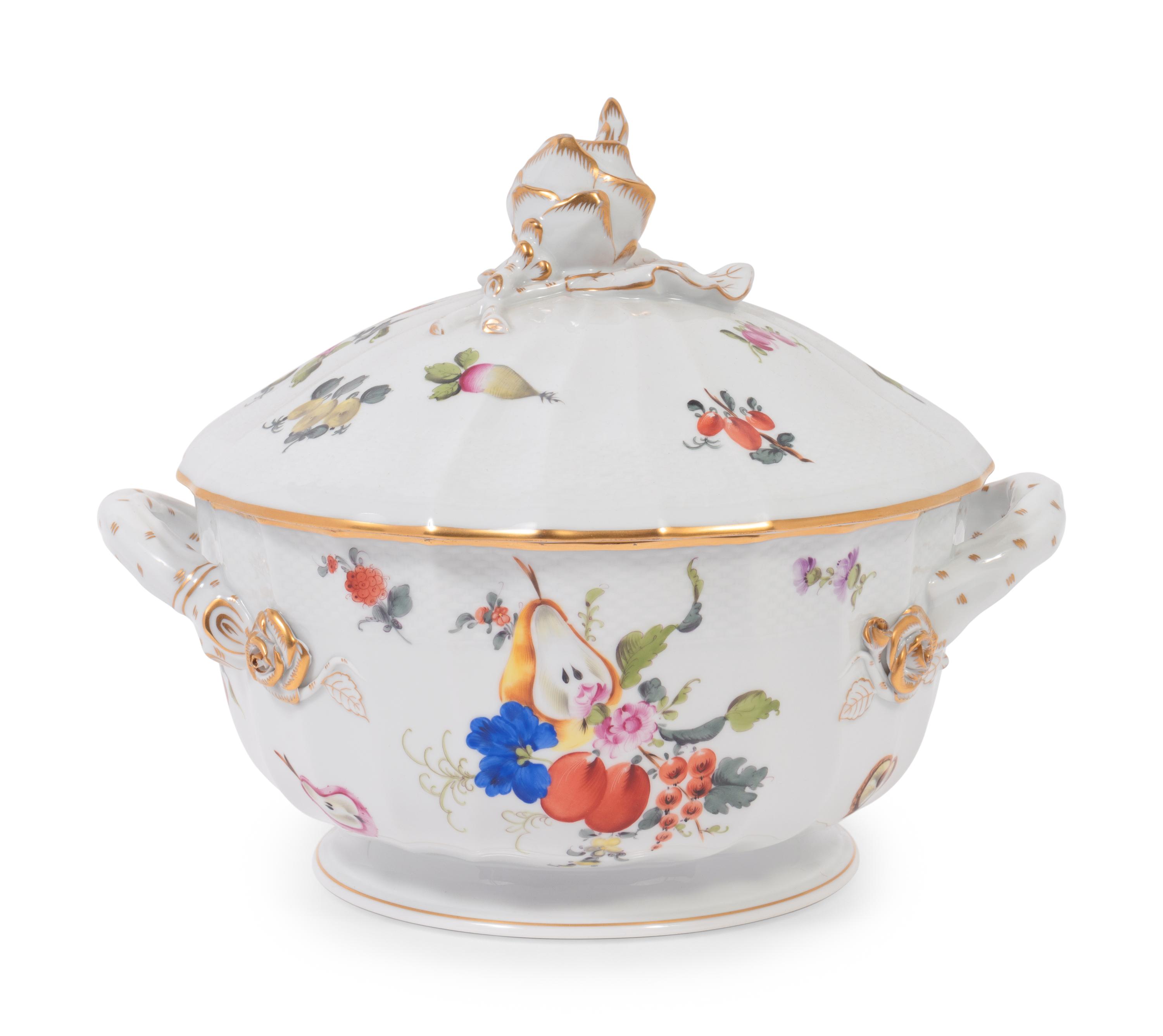 A Herend Market Garden Porcelain Tureen and Cover