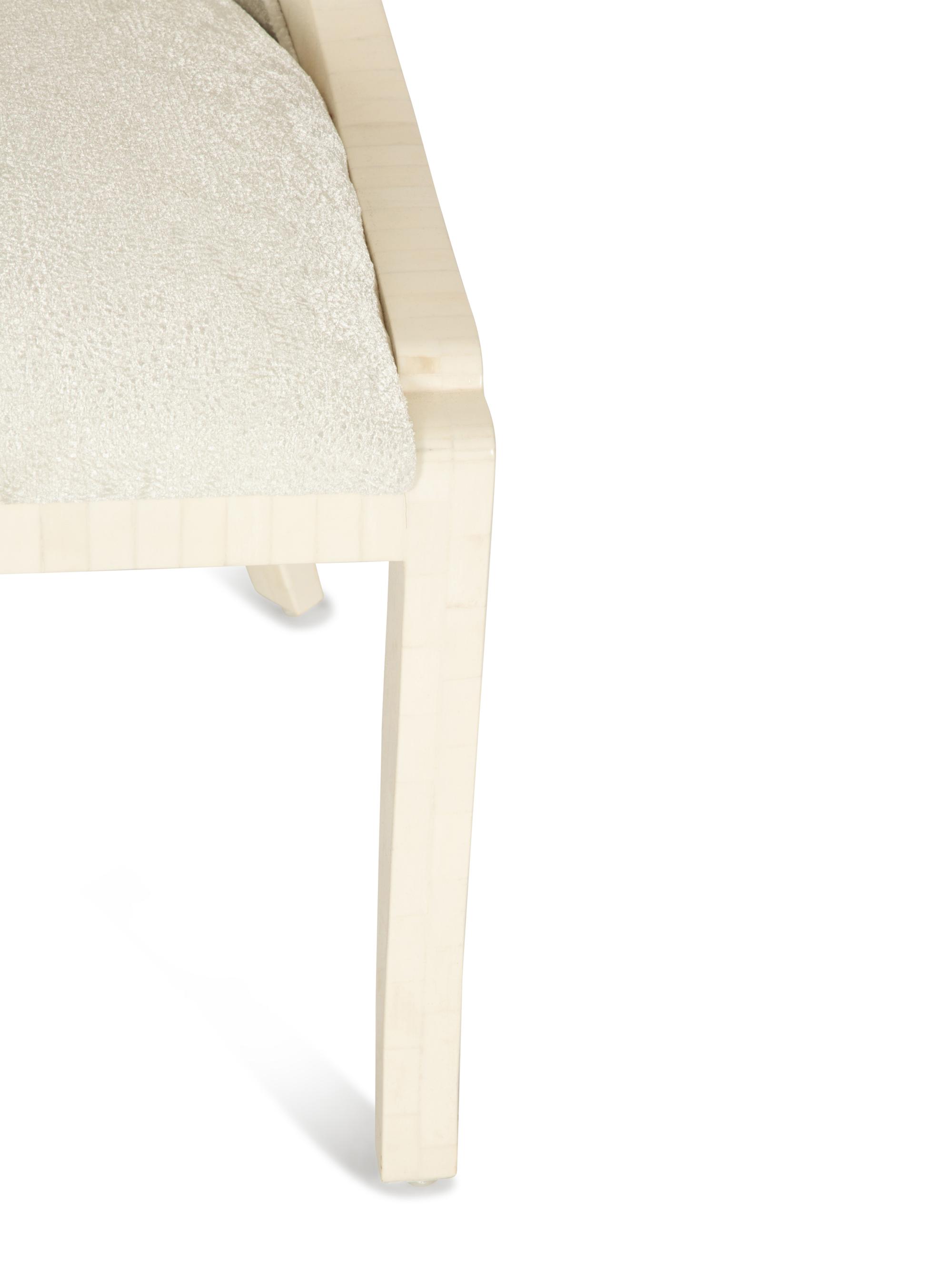 A Vintage Bone Upholstered Side Chair
