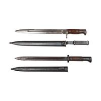 Lot of 4 Bayonets Including: M4 Bayonet, Garand Bayonet, Krag Bayonet, VZ-24 Bayonet