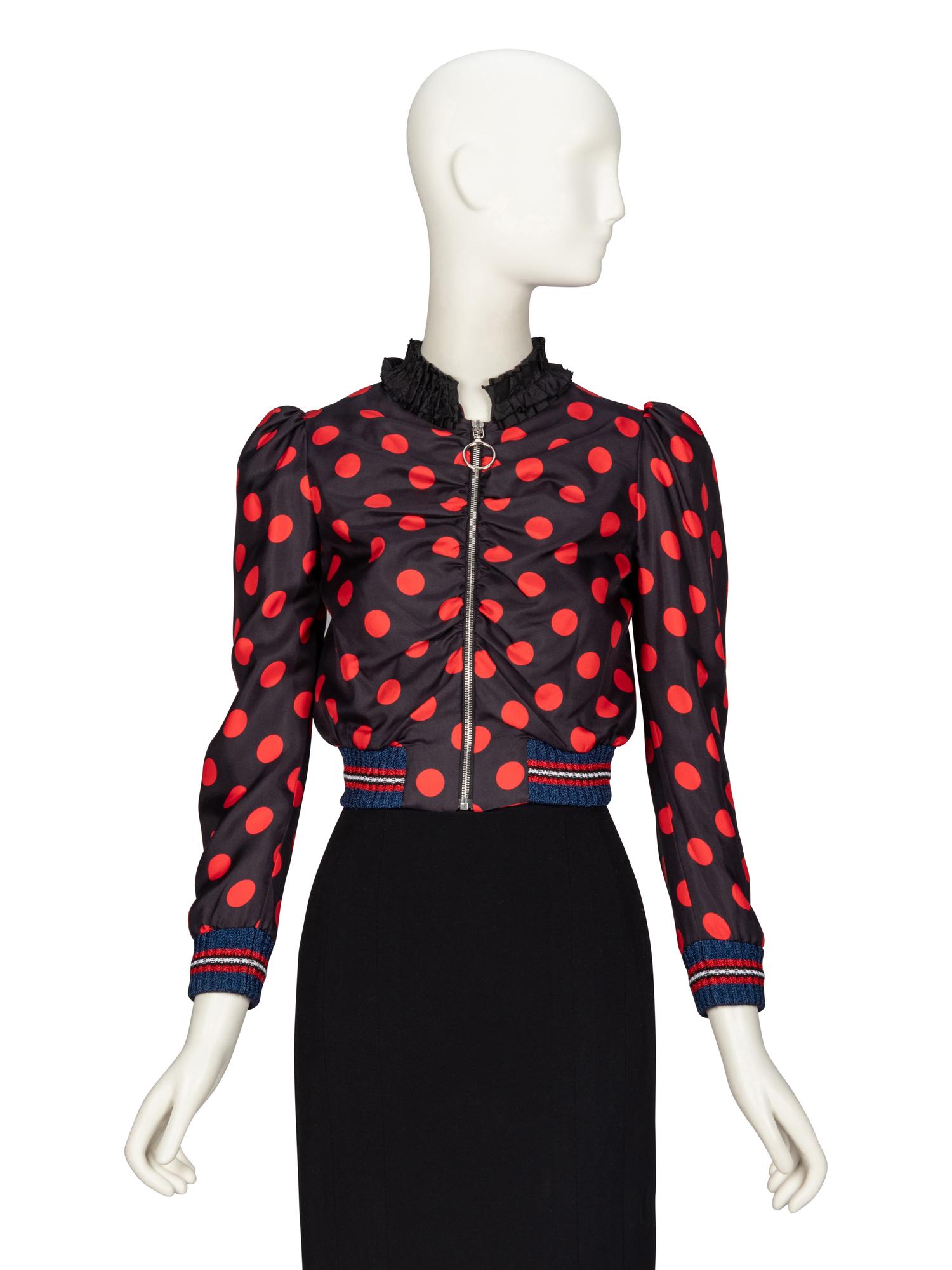 GUCCI, CROPPED POLKA DOT JACKET