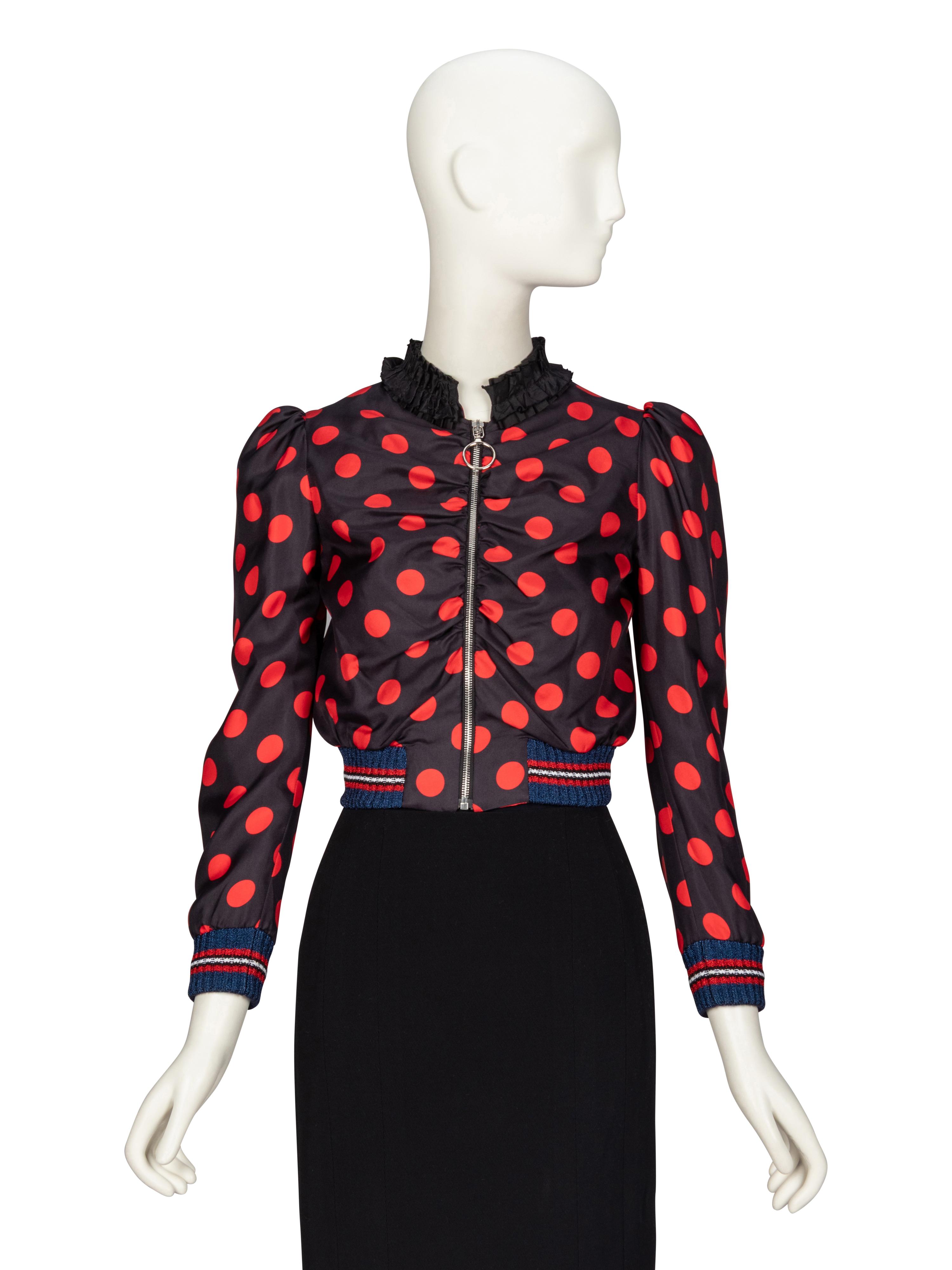 GUCCI, CROPPED POLKA DOT JACKET