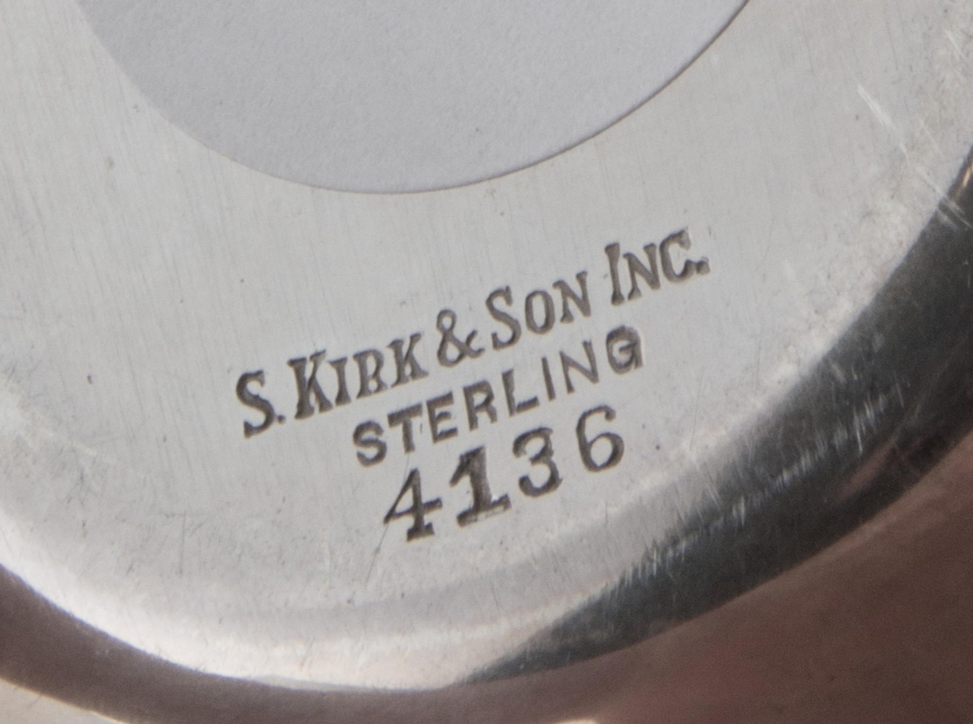 Four American Silver Nut Dishes, S. Kirk and Son Inc., Baltimore, MD, 20th Century, each of circular form and engraved BA to center.