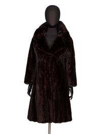 GALANOS, RANCH MINK FUR COAT