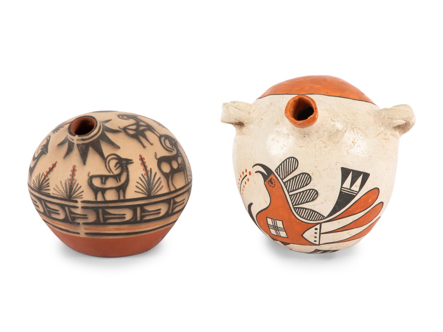 Two Pottery Canteens