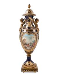 A Sèvres Style Gilt Bronze Mounted Porcelain Vase