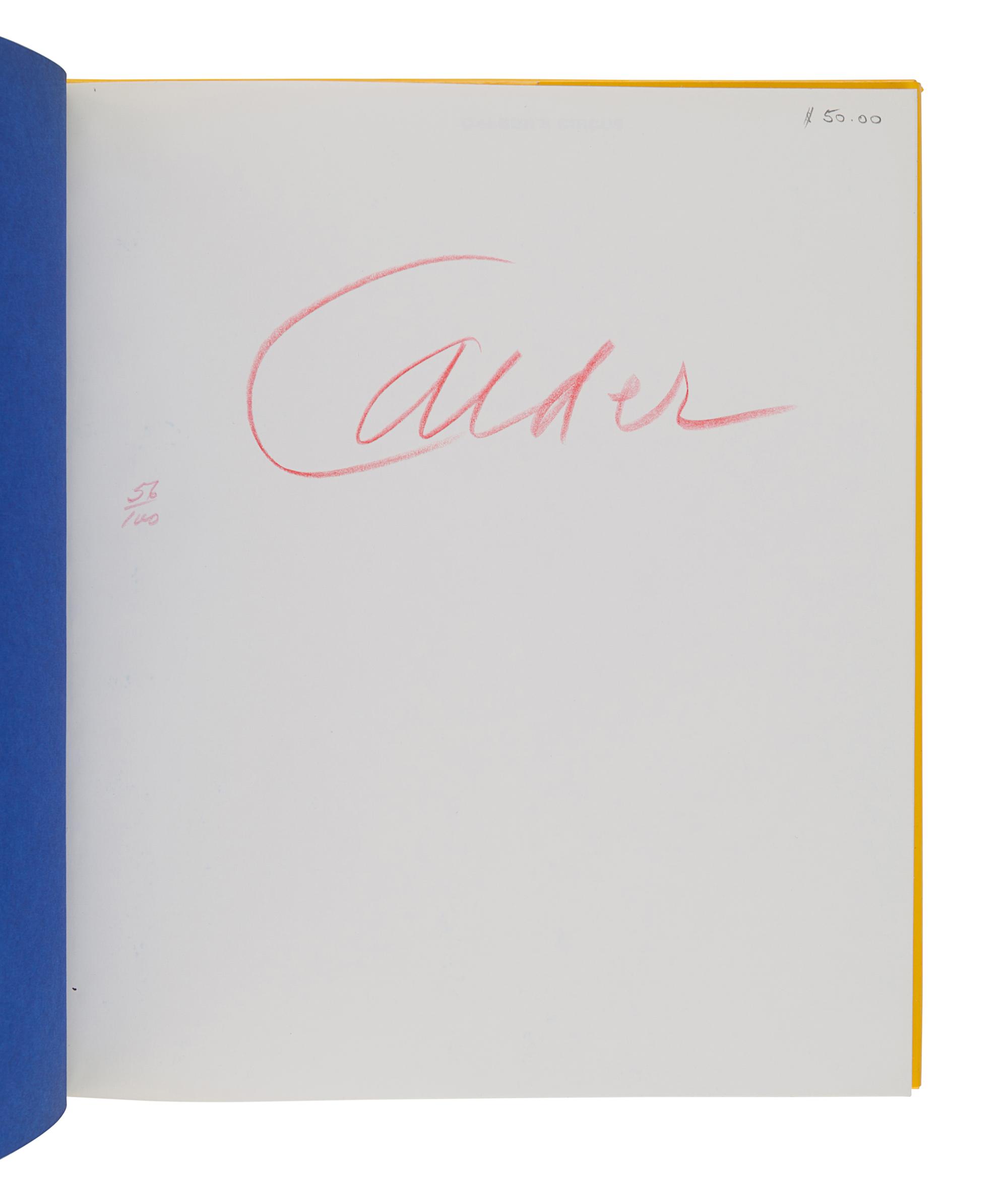CALDER, Alexander (1898-1976). LIPMAN, Jean and FOOTE, Nancy, editors. Calder’s Circus. New York: E. P. Dutton & Co., Inc. in association with the Whitney Museum of American Art, 1972.