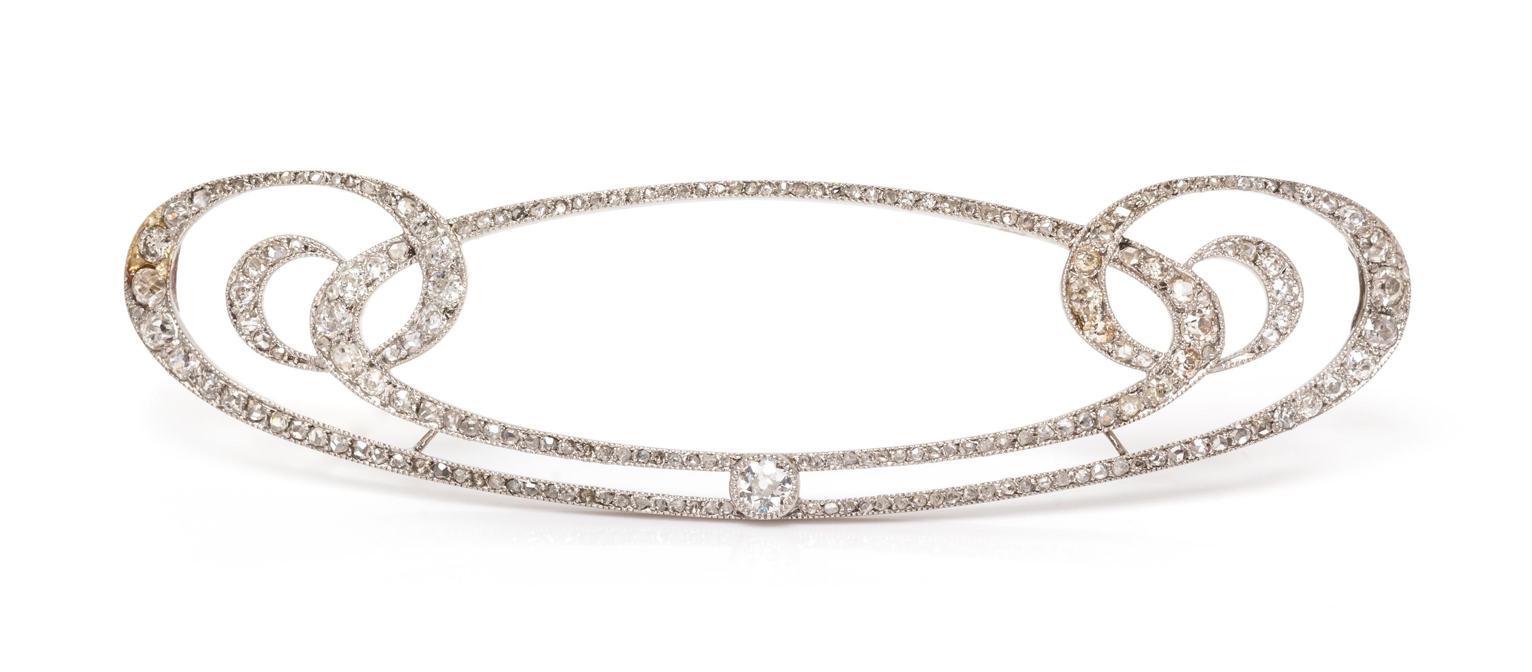 A Belle Epoque Platinum and Diamond Brooch, Cartier, 6.45 dwts.