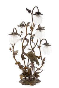 A French Gilt Metal Figural Lamp Height overall 36 1/4 inches. — LATE 19TH/EARLY 20TH CENTURY