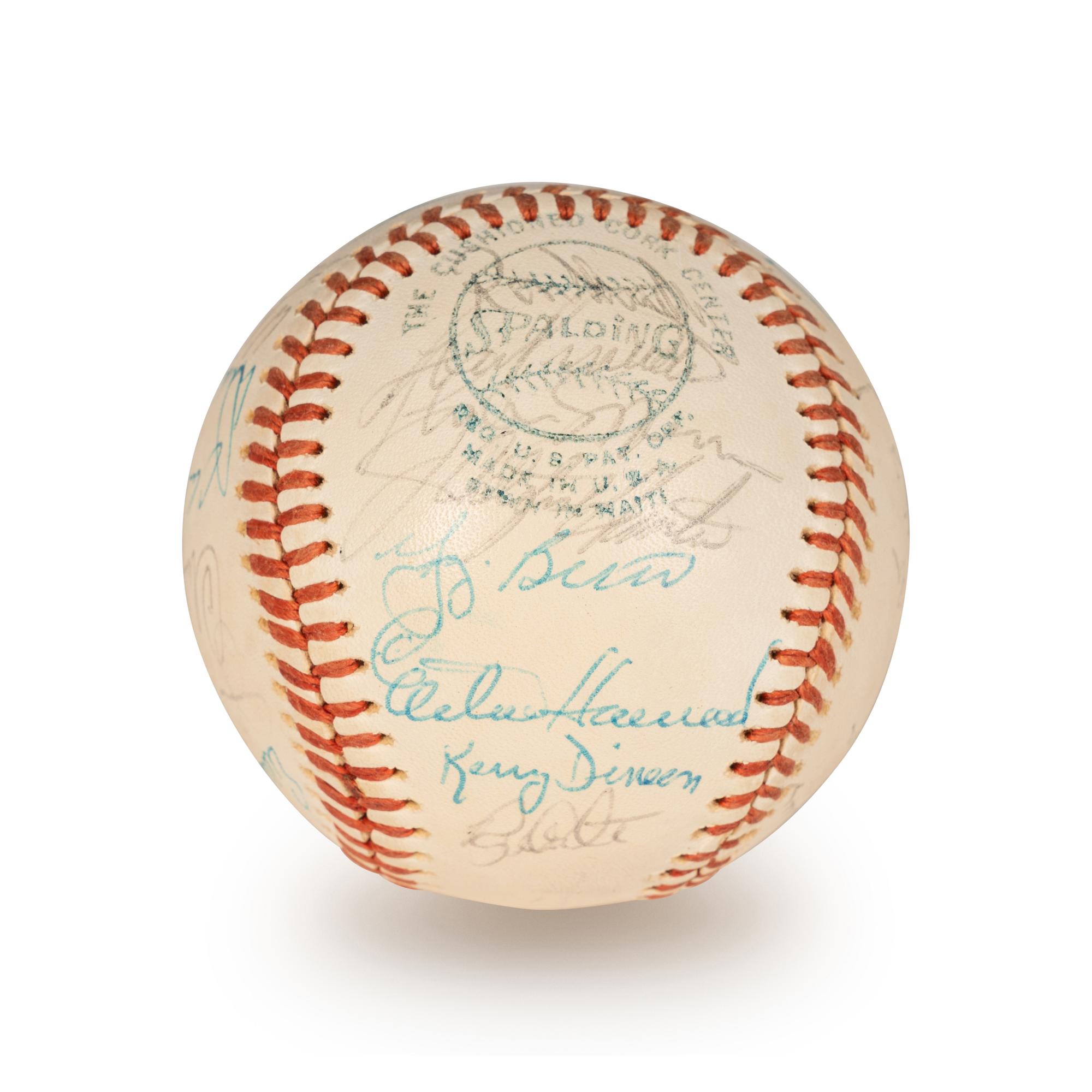 A 1976 New York Yankees Team Signed Autograph Baseball Including Thurman Munson and Billy Martin (Beckett Authentication Services Letter BAS Certified)