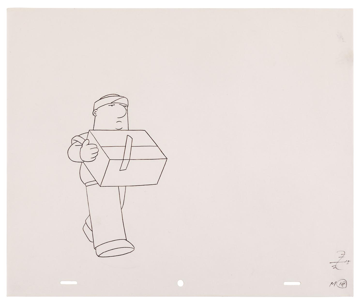 Scott Adams. Dilbert. Dilbert, a shipper, and a man wearing a Walkman. N.d.