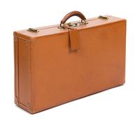An Hermes Brown Leather Hardsided Suitcase, 22" x 12" 5.5".