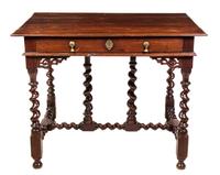 A William and Mary Style Mahogany Work Table Height 32 x width 41 x depth 28 1/2 inches. — 19TH CENTURY