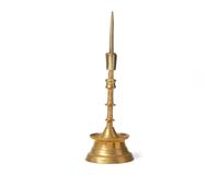 A Flemish Brass Double-Light Candlestick